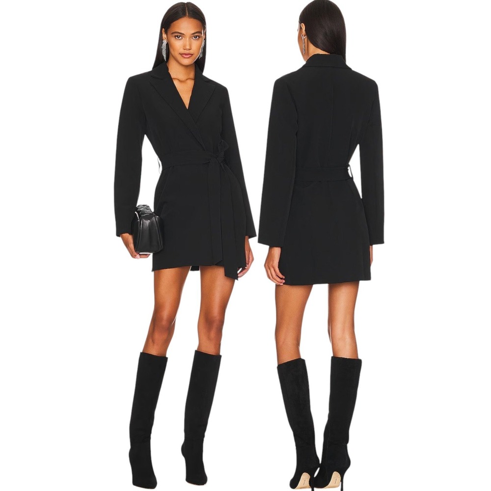 NWT REMI x Revolve Black Blazer Dress Mini Tuxedo Minimalist Chic Quiet Luxury S